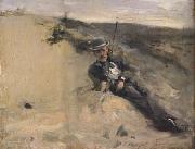 John Singer Sargent, Portrait of Ralph Curtis on the Beach at Scheveningen (mk18)